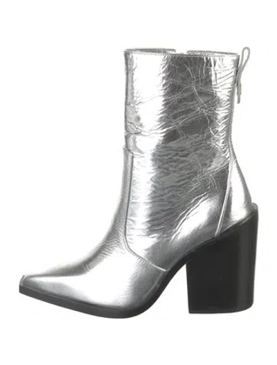 Pre-owned Larroude Leather Boots In Silver