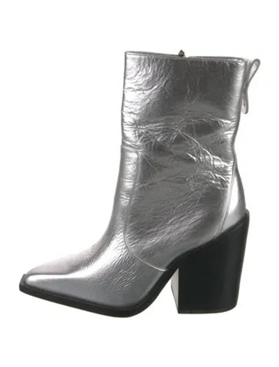 Pre-owned Larroude Leather Boots In Silver