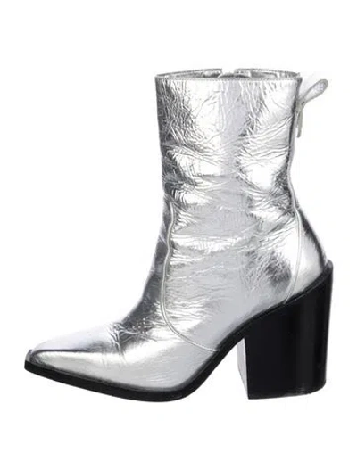 Pre-owned Larroude Leather Boots In Silver