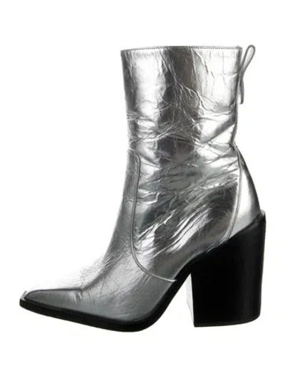 Pre-owned Larroude Leather Boots In Silver