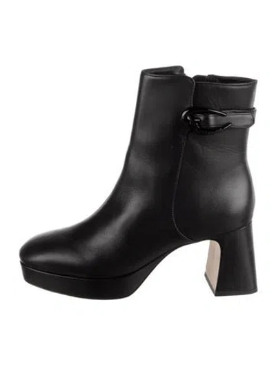 Pre-owned Larroude Leather Boots W/ Tags In Black