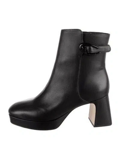 Pre-owned Larroude Leather Boots W/ Tags In Black