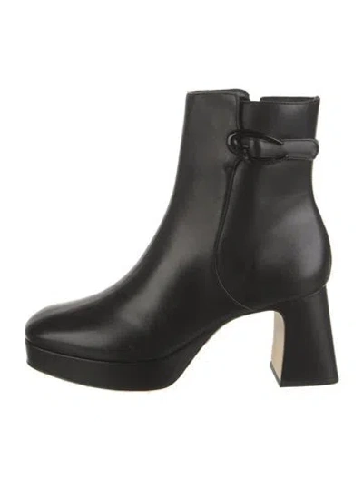 Pre-owned Larroude Leather Boots W/ Tags In Black