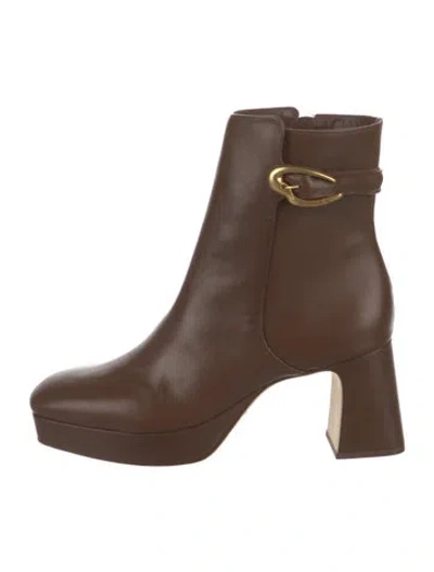 Pre-owned Larroude Leather Boots W/ Tags In Brown