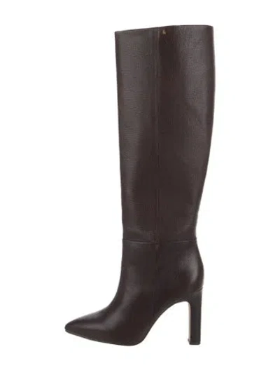 Pre-owned Larroude Leather Boots W/ Tags In Brown