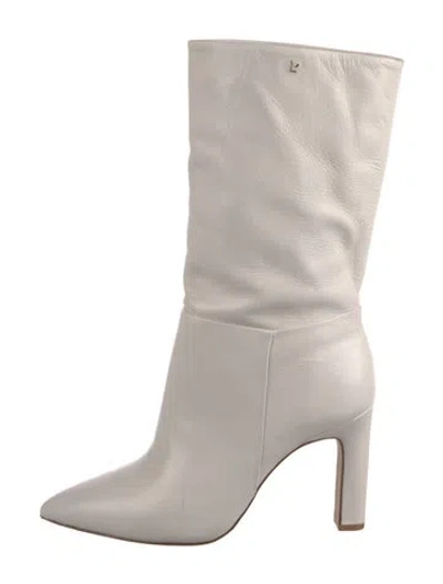 Pre-owned Larroude Leather Boots In White