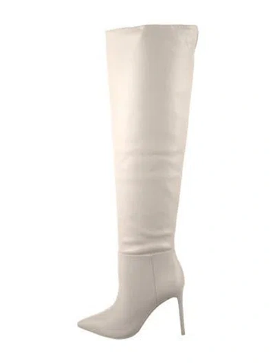 Pre-owned Larroude Leather Boots In White