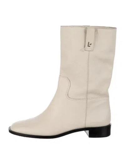 Pre-owned Larroude Leather Boots In White