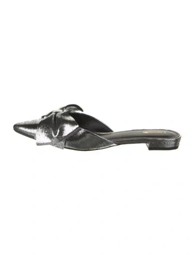 Pre-owned Larroude Leather Bow Accents Mules