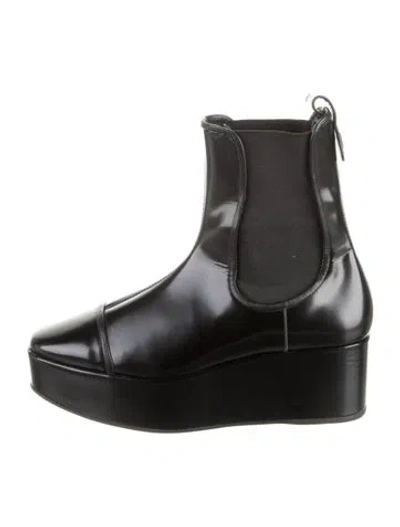 Pre-owned Larroude Leather Chelsea Boots In Black