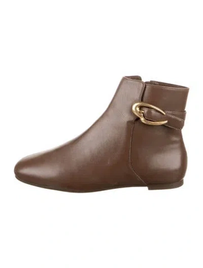 Pre-owned Larroude Leather Chelsea Boots In Brown