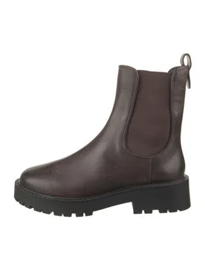 Pre-owned Larroude Leather Chelsea Boots In Brown