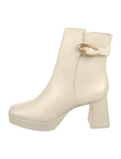 Pre-owned Larroude Leather Chelsea Boots In Neutrals