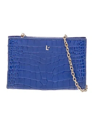 Pre-owned Larroude Leather Clutch In Blue