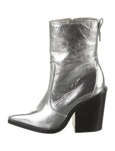 Pre-owned Larroude Leather Colorblock Pattern Boots
