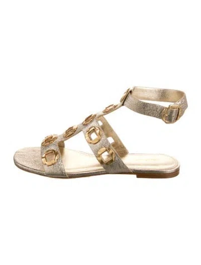 Pre-owned Larroude Leather Cutout Accent Flats W/ Tags