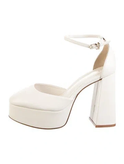 Pre-owned Larroude Leather D'orsay Pumps In Neutral