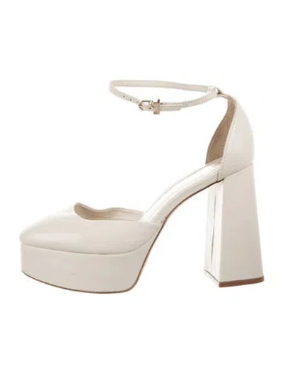 Pre-owned Larroude Leather D'orsay Pumps In Neutral