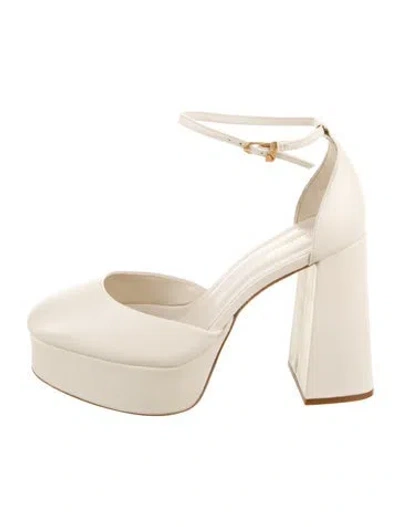 Pre-owned Larroude Leather D'orsay Pumps In White
