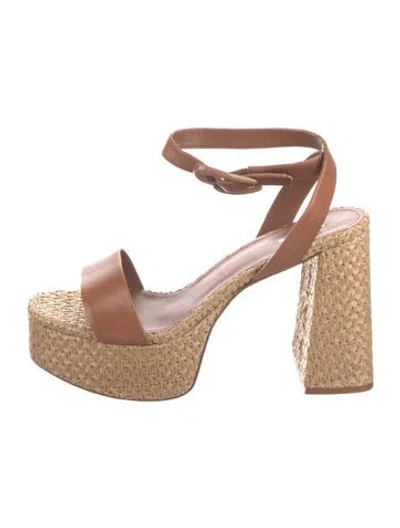 Pre-owned Larroude Leather Espadrilles In Brown