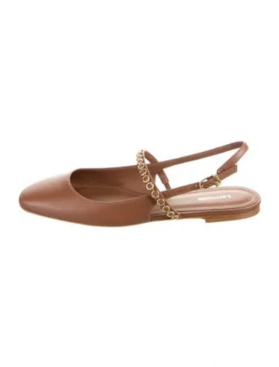 Pre-owned Larroude Leather Flats In Brown