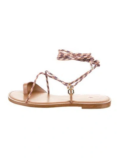 Pre-owned Larroude Leather Flats In Brown