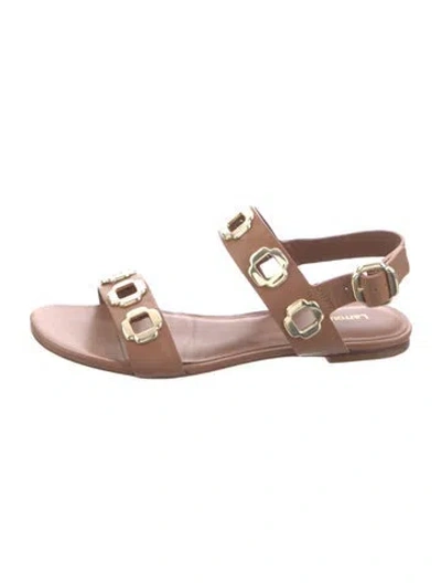 Pre-owned Larroude Leather Flats In Brown
