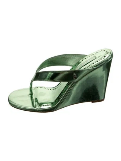 Pre-owned Larroude Leather In Green