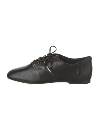 Pre-owned Larroude Leather Grosgrain Trim Oxfords W/ Tags In Black