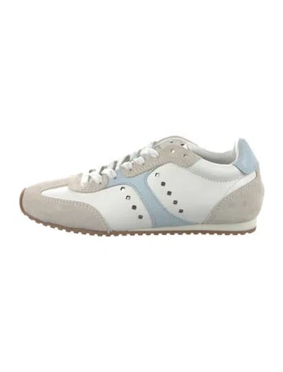 Pre-owned Larroude Leather Lasercut Accents Sneakers In White