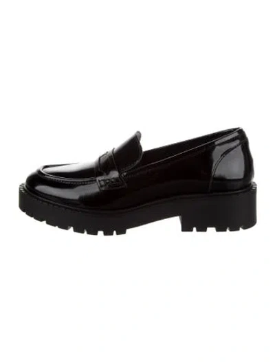Pre-owned Larroude Leather Loafers In Black