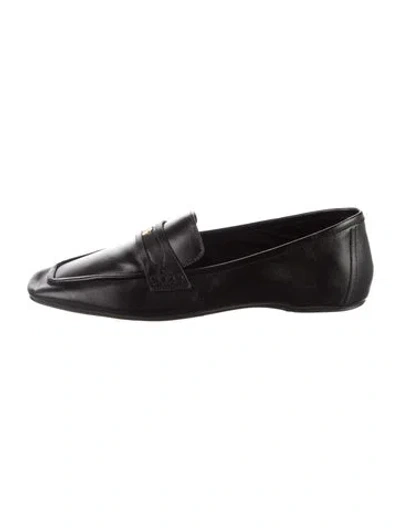 Pre-owned Larroude Leather Loafers In Black