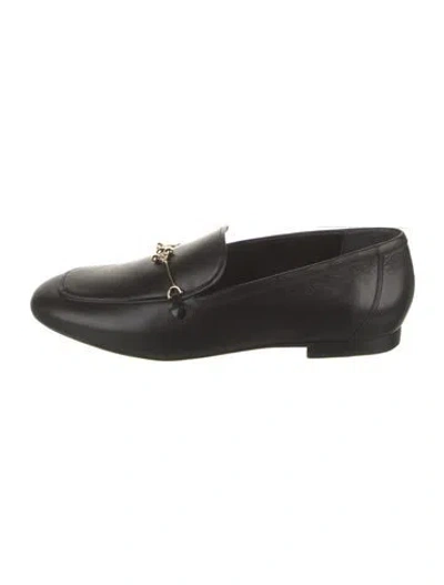 Pre-owned Larroude Leather Loafers In Black