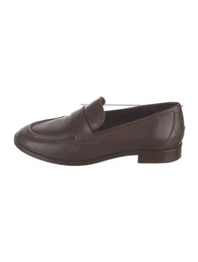 Pre-owned Larroude Leather Loafers In Brown