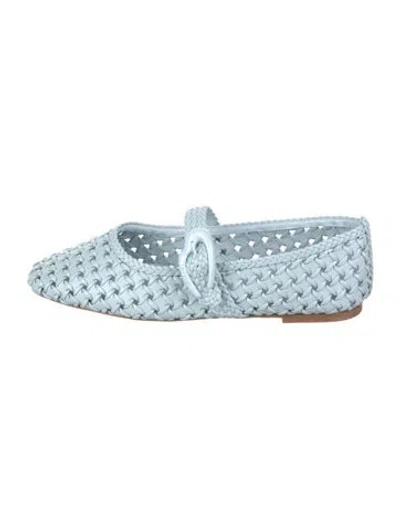 Pre-owned Larroude Leather Mary Jane Flats In Blue