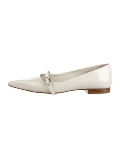 Pre-owned Larroude Leather Mary Jane Flats In Neutrals