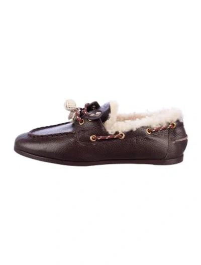 Pre-owned Larroude Leather Moccasins In Brown