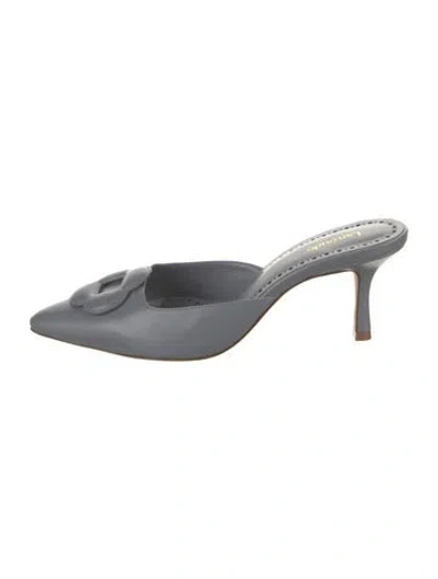 Pre-owned Larroude Leather Mules In Blue