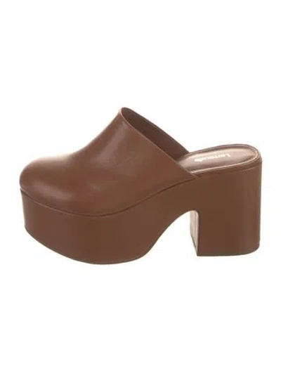 Pre-owned Larroude Leather Mules In Brown