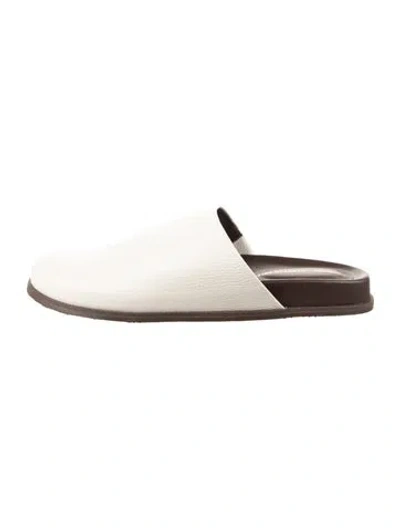 Pre-owned Larroude Leather Mules In Neutrals