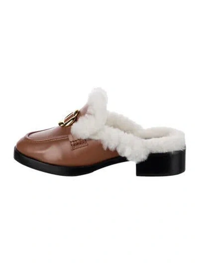 Pre-owned Larroude Leather Mules In Silver