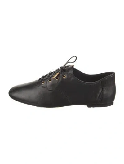 Pre-owned Larroude Leather Oxfords In Black