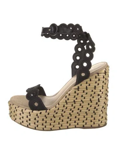Pre-owned Larroude Leather Polka Dot Print Sandals