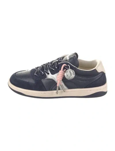 Pre-owned Larroude Leather Printed Sneakers In Blue