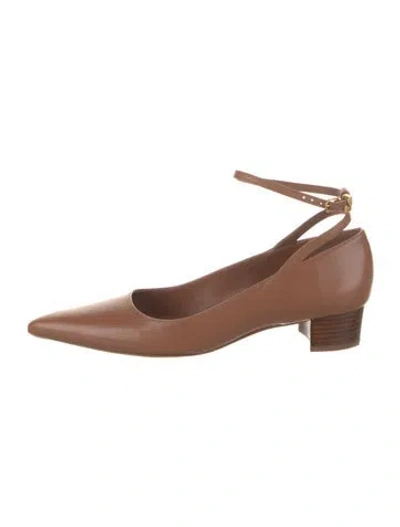Pre-owned Larroude Leather Pumps In Brown