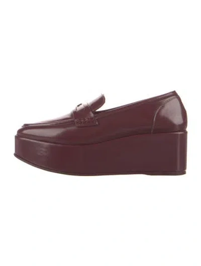 Pre-owned Larroude Leather Pumps In Burgundy