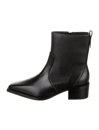 Pre-owned Larroude Leather Rain Boots In Black