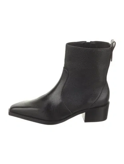 Pre-owned Larroude Leather Rain Boots W/ Tags In Black