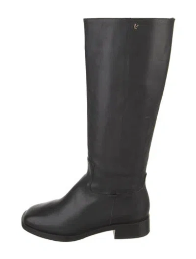 Pre-owned Larroude Leather Riding Boots In Black