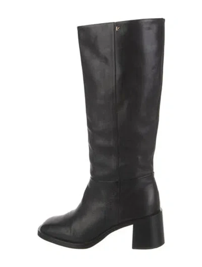 Pre-owned Larroude Leather Riding Boots In Black